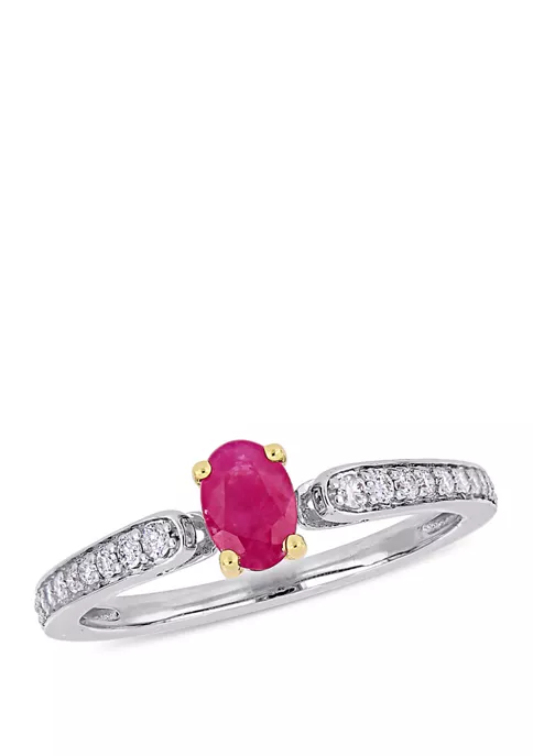 Promo 🌟 5/8 ct. t.w. Ruby and 1/6 ct. t.w. Diamond Ring in 10k White Gold by Belk & Co. 💯 5 Promo 🌟 5/8 ct. t.w. Ruby and 1/6 ct. t.w. Diamond Ring in 10k White Gold by Belk & Co. 💯 - Image 5