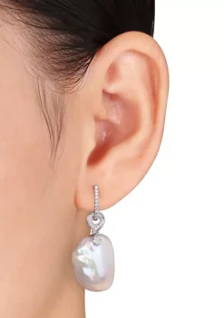 Buy 🔥 1/3 CT Diamond TW 14-14.5mm White Freshwater Cultured Pearl Fashion Post Earrings in 14k White Gold GH SI by Belk & Co. ❤️ 6 Buy 🔥 1/3 CT Diamond TW 14-14.5mm White Freshwater Cultured Pearl Fashion Post Earrings in 14k White Gold GH SI by Belk & Co. ❤️ -DealsBelk & Co. Store Belk 38869