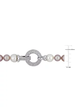 Discount ⌛ 8-10MM White and Pink Freshwater Cultured Pearl Necklace with Sterling Silver Clasp by Belk & Co. ⭐ -DealsBelk & Co. Store Belk 38874