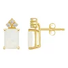 Outlet 🧨 14K Gold 8x6 Emerald Cut Opal 1/8 Cttw Diamond Earrings by Belk & Co. 🔥