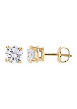 Coupon 🔔 2 ct. t.w. Solitaire Diamond Stud Earrings in 14K Yellow Gold by Belk & Co. 😍