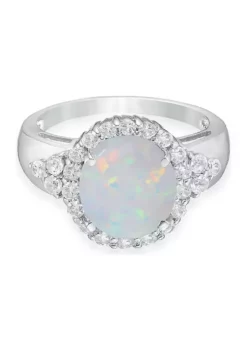 Cheap 🛒 Lab Created 2 ct. t.w. Created Opal and White Topaz Ring in Sterling Silver by Belk & Co. 🔔 -DealsBelk & Co. Store Belk 3892