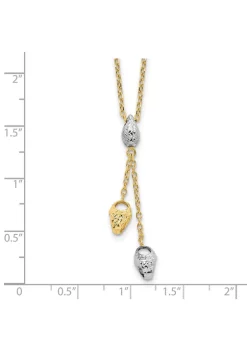 New ✔️ 14K Two Tone Diamond Cut Beads Drop Necklace by Belk & Co. 😍 -DealsBelk & Co. Store Belk 38930