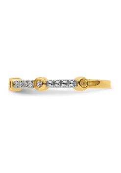 Outlet 🧨 1/5 ct. t.w. White Topaz and 1/10 ct. t.w. Diamond Stackable Expressions Ring in 14K Gold by Belk & Co. 😉 -DealsBelk & Co. Store Belk 38934