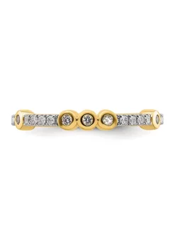 Outlet 🧨 1/5 ct. t.w. White Topaz and 1/10 ct. t.w. Diamond Stackable Expressions Ring in 14K Gold by Belk & Co. 😉 -DealsBelk & Co. Store Belk 38935