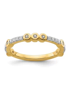 Outlet 🧨 1/5 ct. t.w. White Topaz and 1/10 ct. t.w. Diamond Stackable Expressions Ring in 14K Gold by Belk & Co. 😉 -DealsBelk & Co. Store Belk 38936