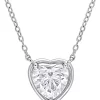 Discount ✨ 2 ct. t.w. Created Moissanite Heart Necklace in Sterling Silver by Belk & Co. ✔️