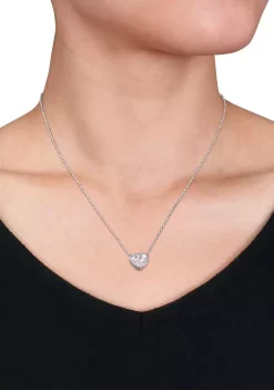 Discount ✨ 2 ct. t.w. Created Moissanite Heart Necklace in Sterling Silver by Belk & Co. ✔️ -DealsBelk & Co. Store Belk 38944