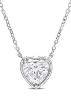 Discount ✨ 2 ct. t.w. Created Moissanite Heart Necklace in Sterling Silver by Belk & Co. ✔️ -DealsBelk & Co. Store Belk 38945