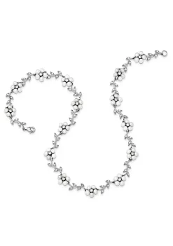 Cheapest 🤩 Sterling Silver Rhodium Freshwater Cultured Pearl and Cubic Zirconia Floral Necklace by Belk & Co. ⭐ -DealsBelk & Co. Store Belk 38970