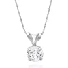 Deals ✨ 14k White Gold 5mm Cubic Zirconia Pendant by Belk & Co. 👏
