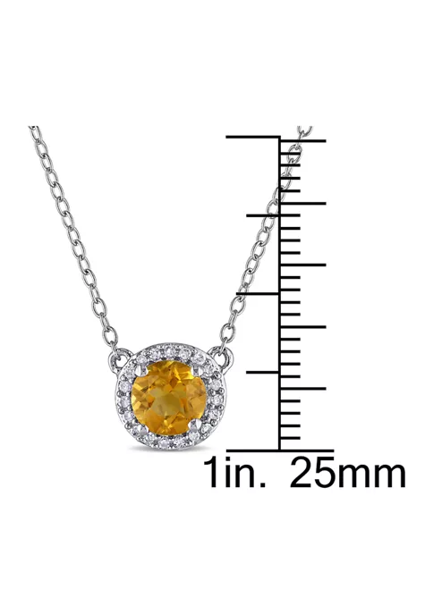 Outlet โญ 1/10 ct. t.w. Diamond and White Citrine Halo Necklace in Sterling Silver by Belk & Co. ๐ 2 Outlet โญ 1/10 ct. t.w. Diamond and White Citrine Halo Necklace in Sterling Silver by Belk & Co. ๐ - Image 2
