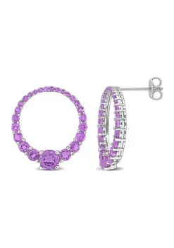 Cheap 🔥 2.56 ct. t.g.w. Amethyst and African Amethyst Graduated Open Circle Earrings in Sterling Silver by Belk & Co. ⌛