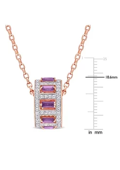 Cheapest 🤩 2.14 ct. t.g.w. African Amethyst & White Topaz Pendant with Chain in Rose Plated Sterling Silver by Belk & Co. 👏 -DealsBelk & Co. Store Belk 39009