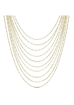 Deals ๐ Multi-Strand Chain Necklace in 18k Yellow Gold Plated Sterling Silver, 18" by Belk & Co. โจ