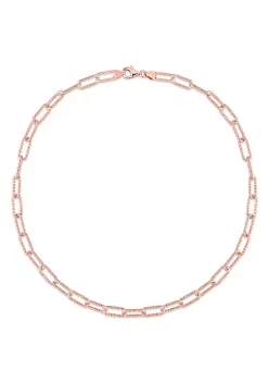 Discount 🧨 6MM Fancy Paperclip Chain Necklace in 18k Rose Gold Plated Sterling Silver, 20" by Belk & Co. 🤩 -DealsBelk & Co. Store Belk 39021