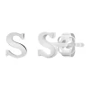 Best Sale 🧨 14K White Gold Letter (S) Stud Earrings by Belk & Co. 🌟