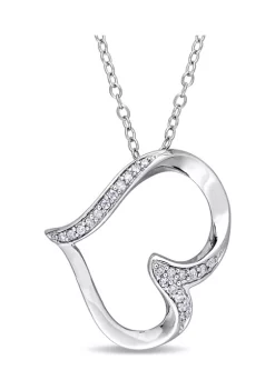 Wholesale 🌟 1/10 ct. t.w. Diamond Heart Pendant With Chain In Sterling Silver by Belk & Co. 😉
