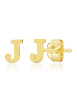 Wholesale ❤️ 14K Yellow Gold Letter (J) Stud Earrings by Belk & Co. 👏