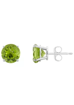 Budget 😉 Sterling Silver 7mm Round Peridot Stud Earrings by Belk & Co. 🛒