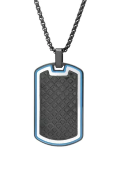 Best Sale โจ 24 Inch Stainless Steel ๐ฆฎ Dog Tag Pendant with Bip and Blue Ip by Belk & Co. ๐