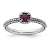 Buy ✨ 1/5 ct. t.w. Checker-cut Rhodolite Garnet Stackable Expressions Ring in Sterling Silver by Belk & Co. 💯