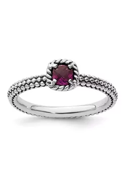 Buy ✨ 1/5 ct. t.w. Checker-cut Rhodolite Garnet Stackable Expressions Ring in Sterling Silver by Belk & Co. 💯 -DealsBelk & Co. Store Belk 39063