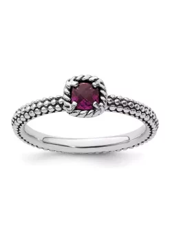Buy ✨ 1/5 ct. t.w. Checker-cut Rhodolite Garnet Stackable Expressions Ring in Sterling Silver by Belk & Co. 💯 -DealsBelk & Co. Store Belk 39064