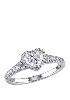 Hot Sale ๐งจ 1 ct. t.w. Diamond Halo Heart Engagement Ring by Belk & Co. โ