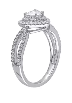 Cheapest 🎁 1 ct. t.w. Diamond Double Halo Heart Engagement Ring by Belk & Co. 🎁 -DealsBelk & Co. Store Belk 39086