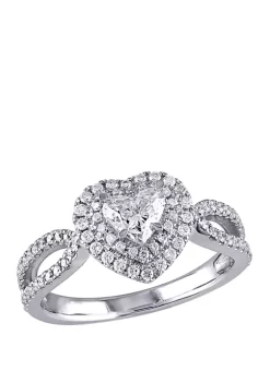 Cheapest 🎁 1 ct. t.w. Diamond Double Halo Heart Engagement Ring by Belk & Co. 🎁 -DealsBelk & Co. Store Belk 39087