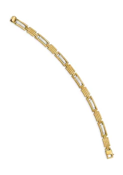 Deals 🌟 Mens 14K Two-tone Gold Polished 8.5-Inch Bracelet by Belk & Co. ✨ -DealsBelk & Co. Store Belk 39107