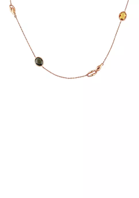 Flash Sale ๐ 11.18 ct. t.w. Multi Gemstone Station Necklace in 18K Rose Gold by Belk & Co. ๐ 4 Flash Sale ๐ 11.18 ct. t.w. Multi Gemstone Station Necklace in 18K Rose Gold by Belk & Co. ๐ - Image 4