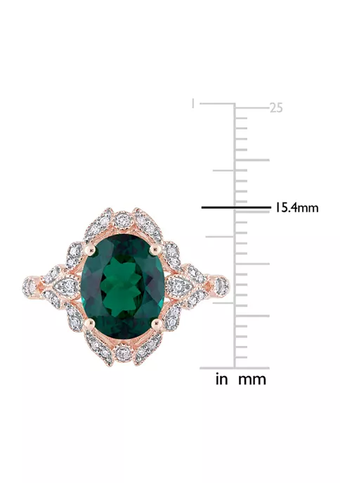 Discount ๐ฅฐ 3.33 ct. t.w. Created Emerald and 1/5 ct. t.w. Diamond Vintage Cocktail Ring in 10K Rose Gold by Belk & Co. โ 4 Discount ๐ฅฐ 3.33 ct. t.w. Created Emerald and 1/5 ct. t.w. Diamond Vintage Cocktail Ring in 10K Rose Gold by Belk & Co. โ - Image 4
