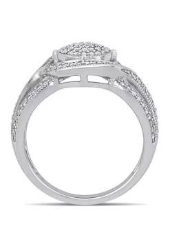 Best Sale ✔️ 1/2 ct. t.w. Diamond Swirl Halo Triple Row Engagement Ring by Belk & Co. 🛒 -DealsBelk & Co. Store Belk 39136