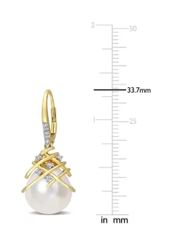 Outlet 😉 12-12.5mm South Sea Cultured Pearl and 1/6 CT TDW Diamond Leverback Earrings in 10k Yellow Gold by Belk & Co. ✔️ 6 Outlet 😉 12-12.5mm South Sea Cultured Pearl and 1/6 CT TDW Diamond Leverback Earrings in 10k Yellow Gold by Belk & Co. ✔️ -DealsBelk & Co. Store Belk 39144