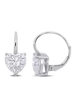 Discount 😉 4 ct. t.w. Created Moissanite Solitaire Heart Earrings in 14K White Gold by Belk & Co. 👍 -DealsBelk & Co. Store Belk 39149