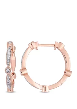 Best deal ๐งจ 1/3 ct. t.w. Diamond Hoop Earrings in 10K Rose Gold by Belk & Co. โค๏ธ