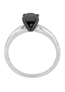 New 👍 1 ct. t.w. Black Diamond Solitaire Engagement Ring in 14K White Gold by Belk & Co. ✨ -DealsBelk & Co. Store Belk 39157