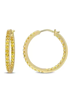 Coupon ⌛ 2.25 CT TGW Citrine Inside Outside Hoop Earrings in 10k Yellow Gold by Belk & Co. 👏 -DealsBelk & Co. Store Belk 39183