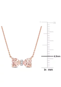 Hot Sale 🧨 1 ct. t.g.w. Morganite and Diamond Accent Bow Necklace in 10K Rose Gold by Belk & Co. 🤩 -DealsBelk & Co. Store Belk 39191