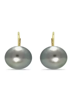 Best Pirce 😍 11MM Tahaitian Pearl Earrings, 14K Gold by Belk & Co. ⭐