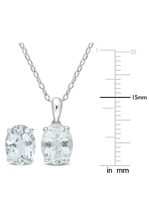 Best Pirce ๐ 2-Piece Set of 4.4 ct. t.g.w. Aquamarine Earrings and Pendant with Chain in Sterling Silver by Belk & Co. ๐คฉ 3 Best Pirce ๐ 2-Piece Set of 4.4 ct. t.g.w. Aquamarine Earrings and Pendant with Chain in Sterling Silver by Belk & Co. ๐คฉ - Image 3