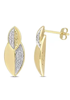 Best reviews of 🌟 1/10 ct. t.w. Diamond Leaf Earrings in 10K Yellow Gold by Belk & Co. 😍 -DealsBelk & Co. Store Belk 39247