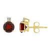 Best deal 🛒 14K Gold 5mm Round Garnet Diamond Accent Earrings by Belk & Co. 👍