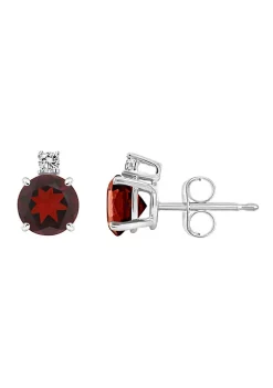 Best deal 🛒 14K Gold 5mm Round Garnet Diamond Accent Earrings by Belk & Co. 👍 -DealsBelk & Co. Store Belk 39252