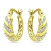 Coupon ✨ 1/5 ct. t.w. Diamond Hoop Earrings, 18kt Gold over Sterling Silver by Belk & Co. 🔔