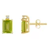 Best Pirce 🛒 14K Gold 6x4 Emerald Cut Peridot Diamond Accent Earrings by Belk & Co. ❤️