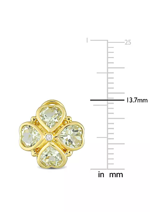Best deal ๐งจ 3.22 ct. t.g.w. Green Quartz Floral Earrings in Yellow Plated Sterling Silver by Belk & Co. ๐ฏ 3 Best deal ๐งจ 3.22 ct. t.g.w. Green Quartz Floral Earrings in Yellow Plated Sterling Silver by Belk & Co. ๐ฏ - Image 3