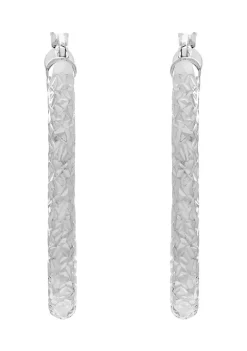 Best Pirce 🔥 Oval Crystal Cut Open Hoop Earrings in Sterling Silver by Belk & Co. ⭐ -DealsBelk & Co. Store Belk 39287